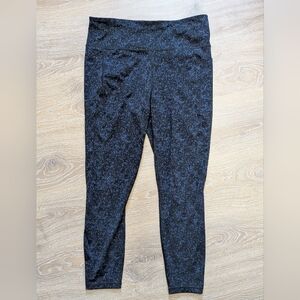 We Wander Black Blue Speckled‎ Leggings Women's XL